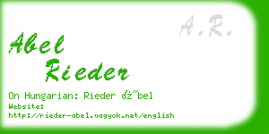 abel rieder business card